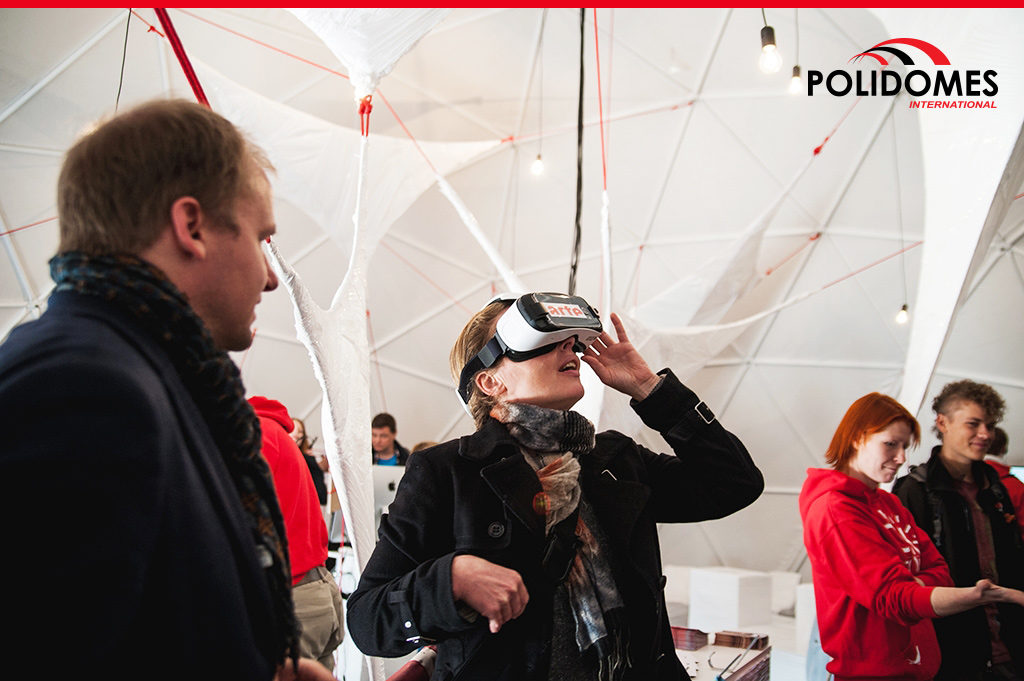 The interior of the DOK Leipzig city centre domes