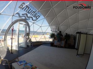 The transparent Polidomes geodesic dome tent for corporate events